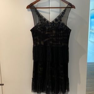 BCBG Beautiful lace and leopard underlay dress